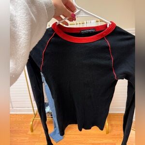 Brandy Melville Black Top with Red Trim